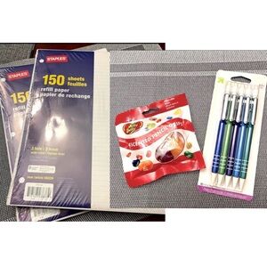 NWT-School Bundle-Pencils-10 Pack+ Pencil Grips-Jelly Belly+Lined Paper (300)